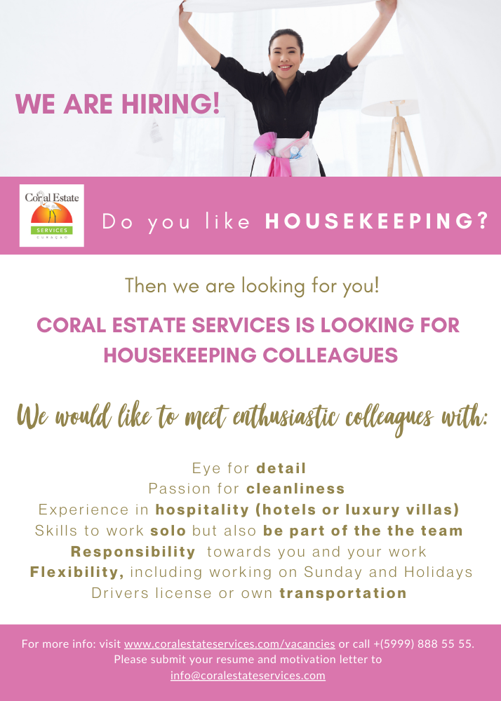 Personeels advertentie housekeeping